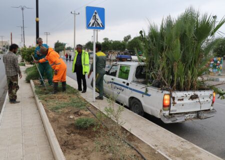 کاشت ۷۷۰ اصله نهال در بلوارهای سطح شهر اهرم