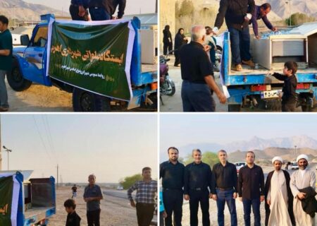 برپایی ایستگاه صلواتی شهرداری اهرم، در مسیر پیاده روی ولایت